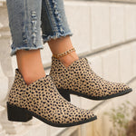 Chaussures Chelsea zippées à pointe fine et couture mi-haute