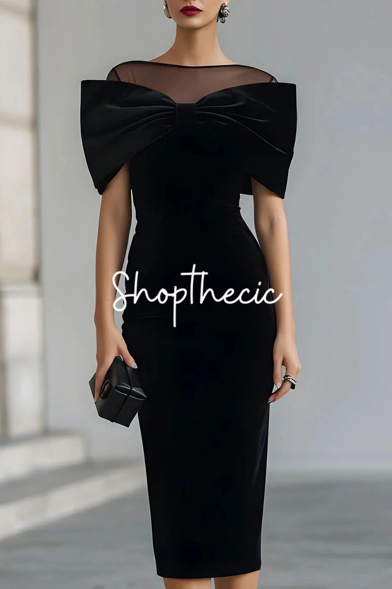 Mesh paneled off-the-shoulder velvet maxi dress