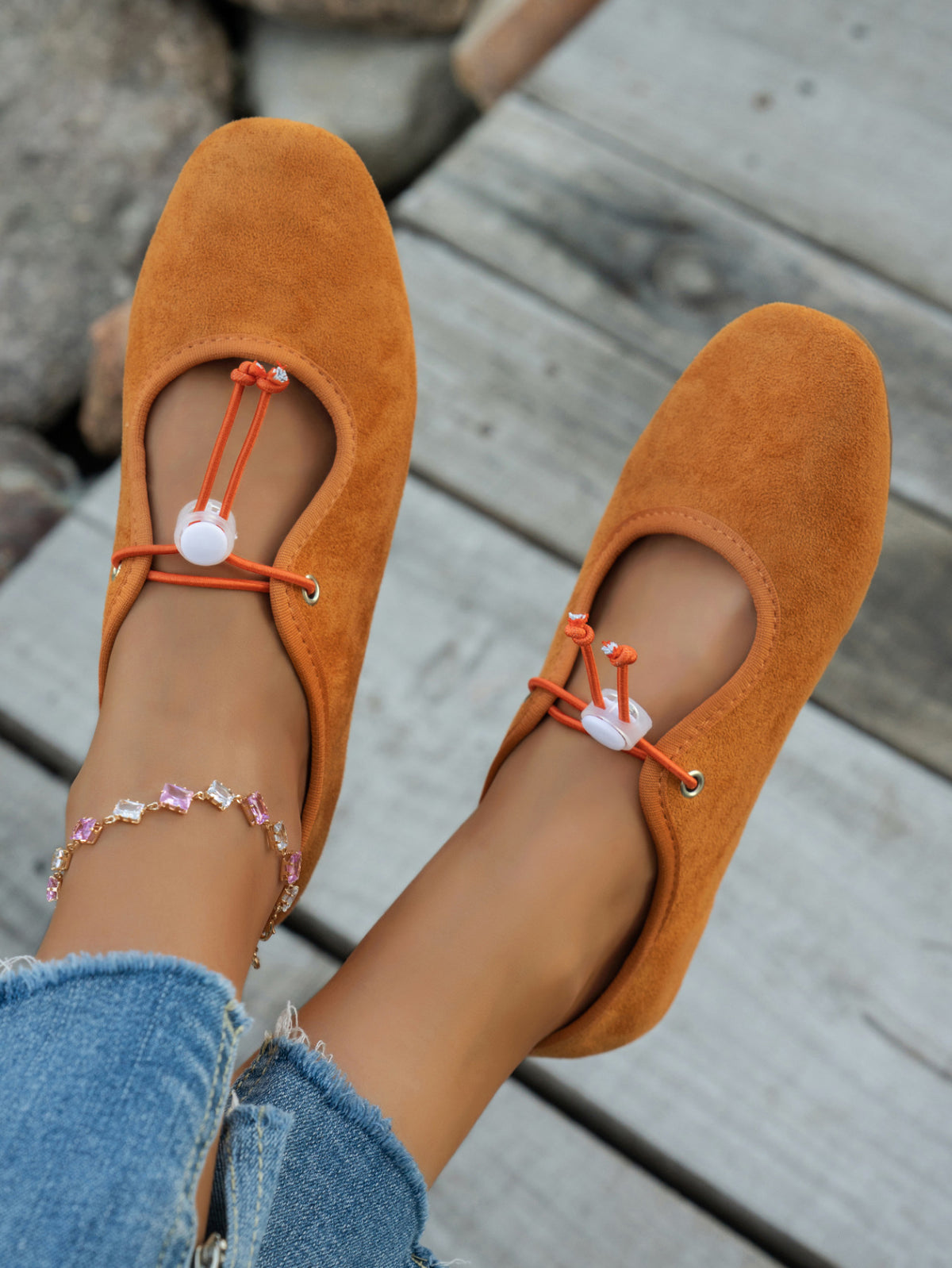 Suede soft-soled shallow-cut loafers