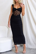 Manifesting You – Maxikleid aus Netzstoff mit Rüschendetail