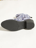 Bottines à patch en jean orné