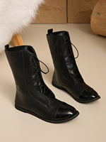 Motor Club Lace-up flat motorcycle boots