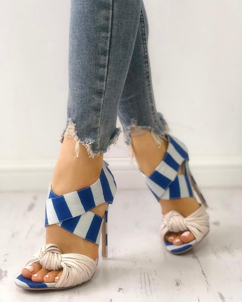 Stiletto Pumps Cross Strappy Sandals