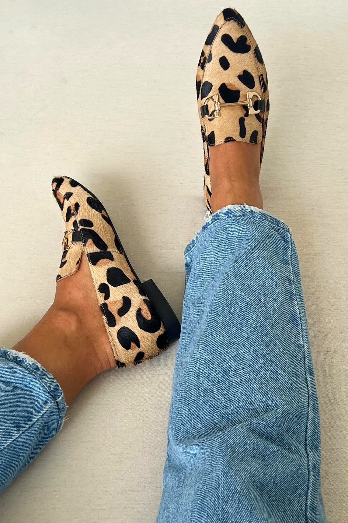 Leopard Suede Pointy toe Loafers