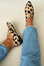 Leopard Suede Pointy toe Loafers