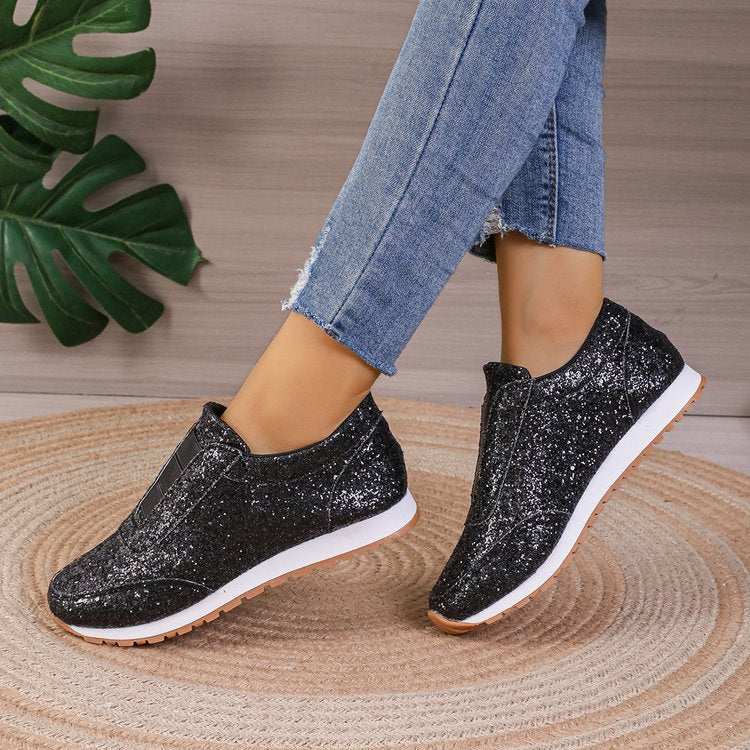 Slip-On-Sneaker mit Sternen-Pailletten