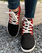 Leopard print patchwork canvas Chelsea boots