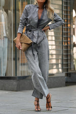 Street Fashion Slim Fit Denim Blazer and Denim Pants Two-Piece Set