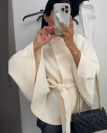 Highland Moor Einreihiger Wollmantel mit Stehkragen und Gürtel