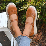 Retro-Espadrilles mit Keilabsatz und Mary-Jane-Schuhen