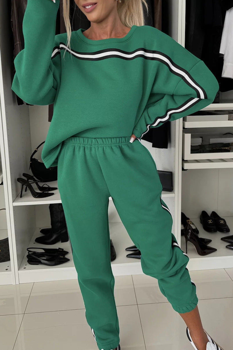 Street Vibes long-sleeved sweatshirt and elastic pants two-piece set