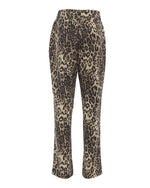 Retro leopard print slim fit pants