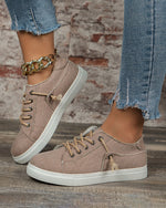 Worn-in Distressed Lace-up Canvas Shoes