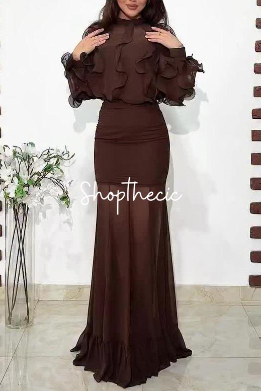 Abito in pizzo marrone Haptic Poetry