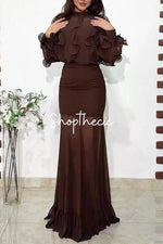 Abito in pizzo marrone Haptic Poetry