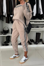 Street Vibes long-sleeved sweatshirt and elastic pants two-piece set