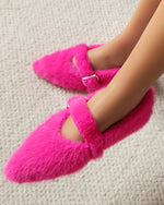 Candy Plush – Flache Schuhe mit spitzer Zehenpartie und Schnalle