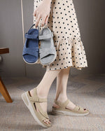 Bequeme Plateau-Sandalen mit Klettverschluss