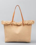 Cabas chic en toile bords frangés