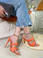 Riemchensandalen mit spitzer Spitze und Stilettoabsatz