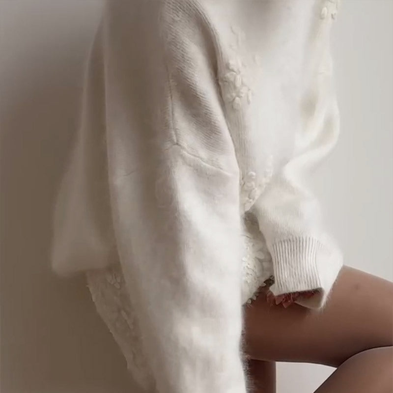 Cloud Touch floral embroidered pullover sweater