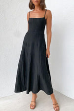 Strapless Fitted High-Waist Knit Pleated Dress