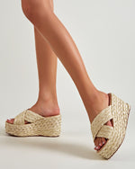 Thick Jute Rope Woven Espadrille Wedges Slippers