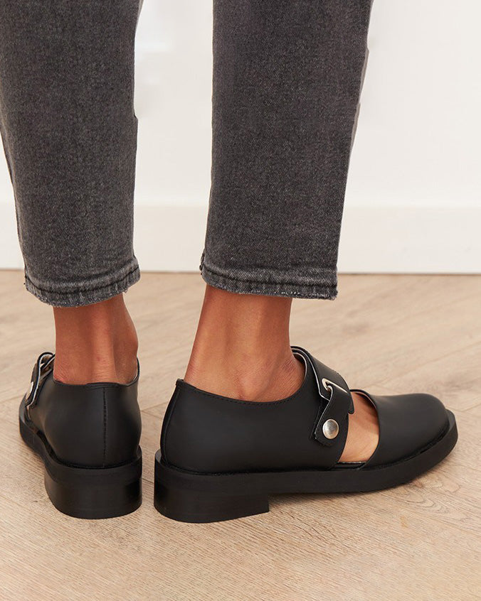 Mary Jane-Schuhe mit niedrigem Absatz und runder Spitze