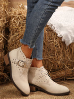 Austrian Alpine studded low block heel Chelsea boots