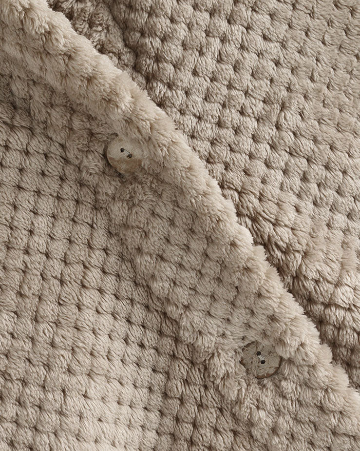 Sweatshirtjacke mit Kapuze und Knopfverschluss und abgerundetem Saum