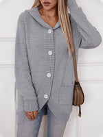 Vintage Loose Button Hooded Knit Cardigan Jacket