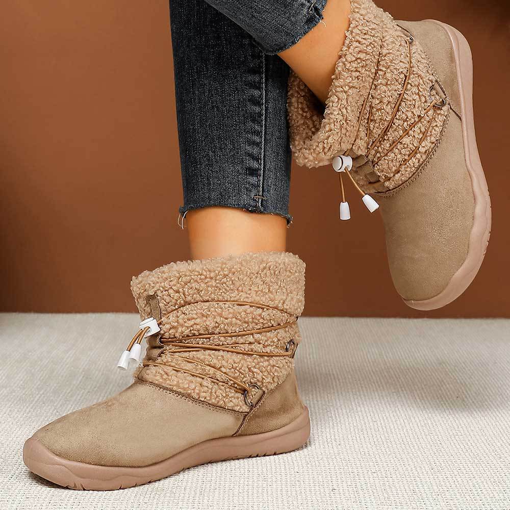 Easy lacing system suede high-top snow boots