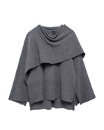 Asymmetric scarf cropped knitted coat