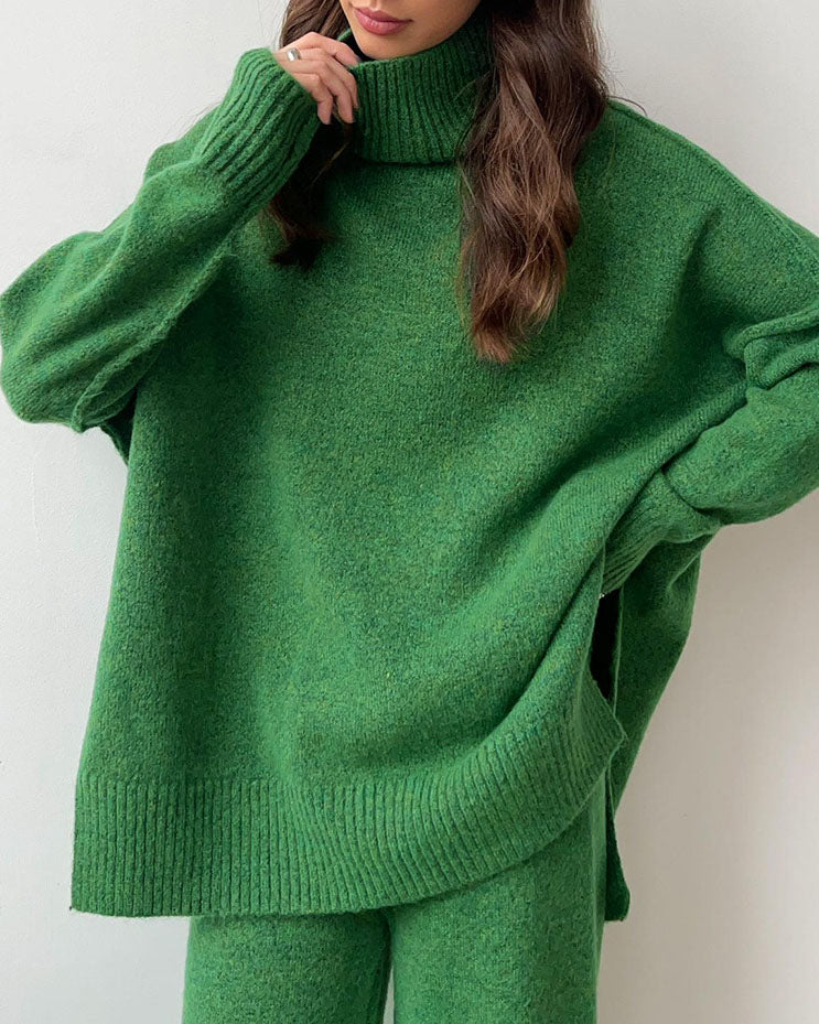 Ensemble pull à col roulé ample et pantalon