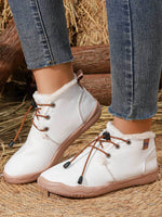 Convenient lacing system plush soft rubber sole snow boots