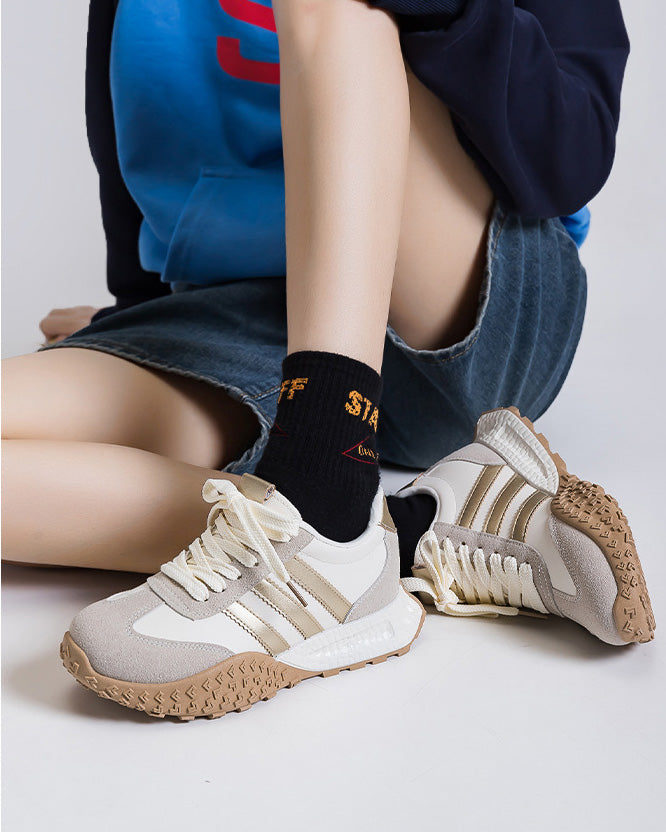 Foam Sole Hidden WedgeRetro Running Sneakers