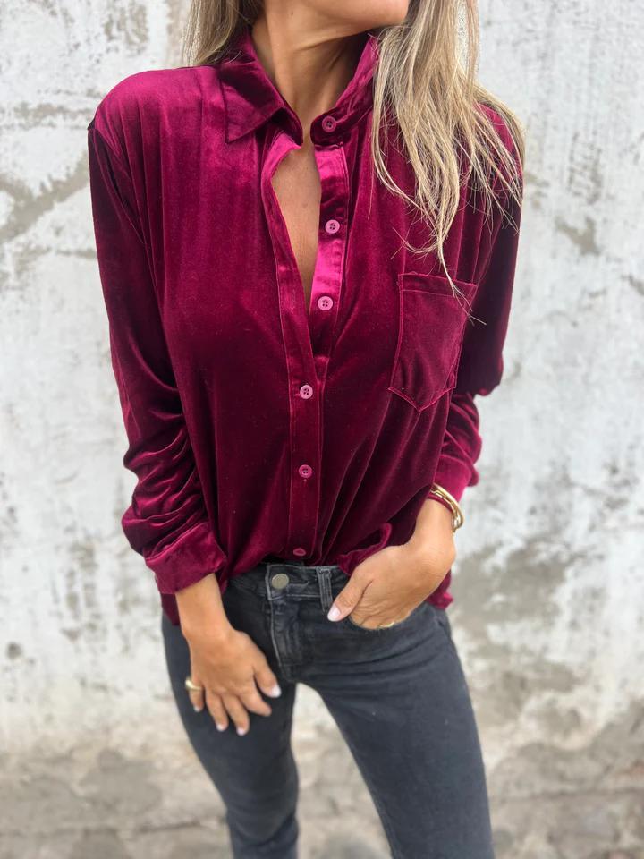 Velvet Single Breasted Shirt