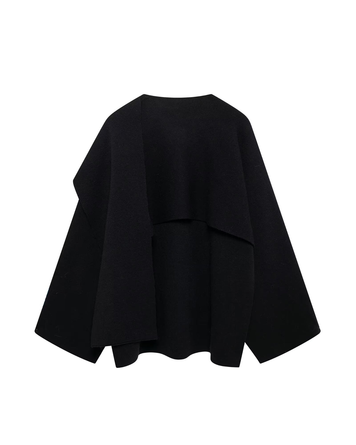 Asymmetric scarf cropped knitted coat