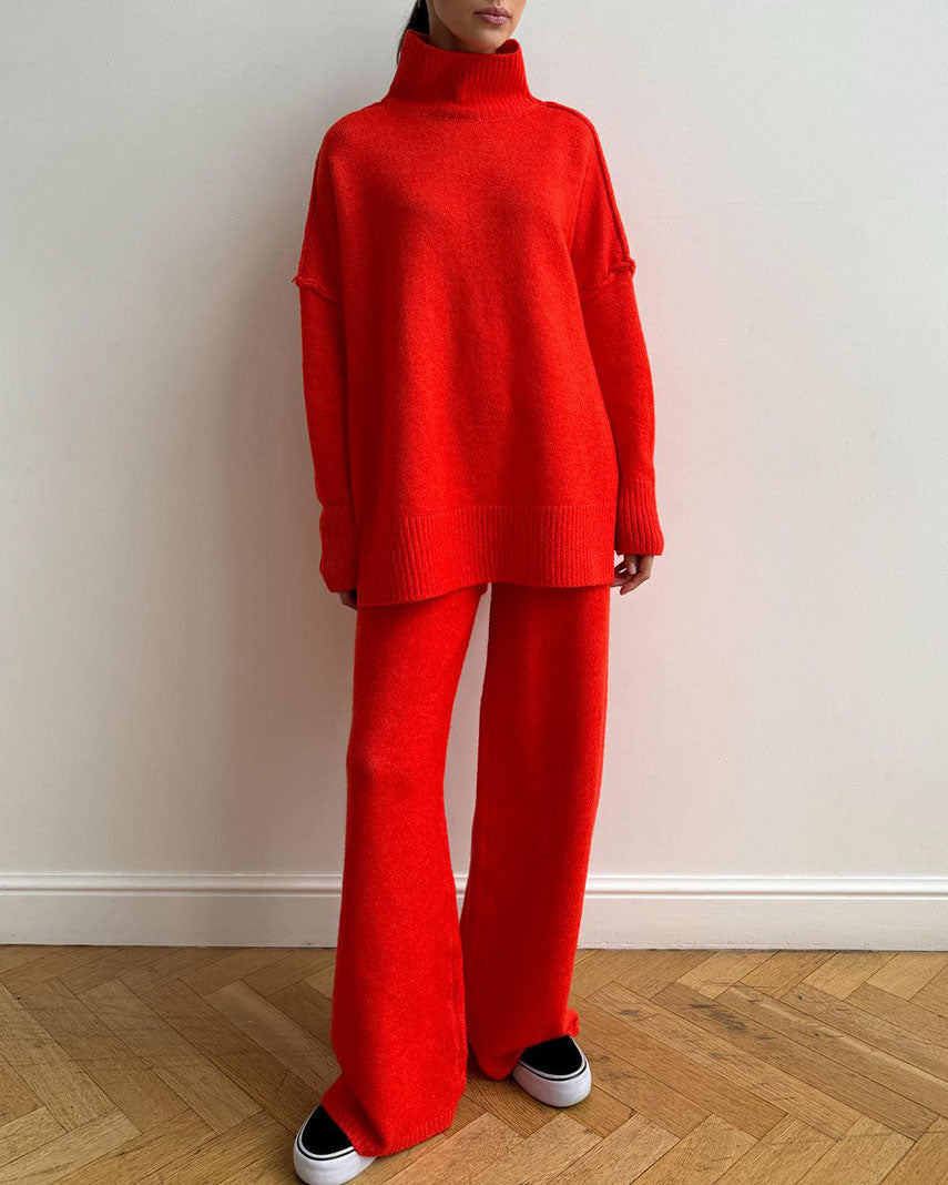 Ensemble pull à col roulé ample et pantalon