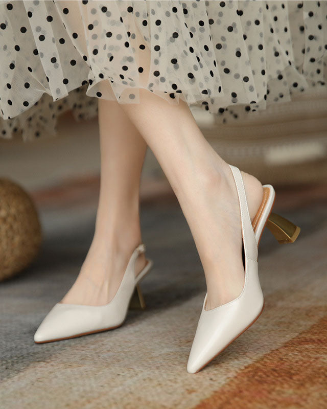 Sandalen mit Stilettoabsatz und kegelförmigem Absatz aus weichem Leder