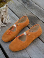 Suede soft-soled shallow-cut loafers