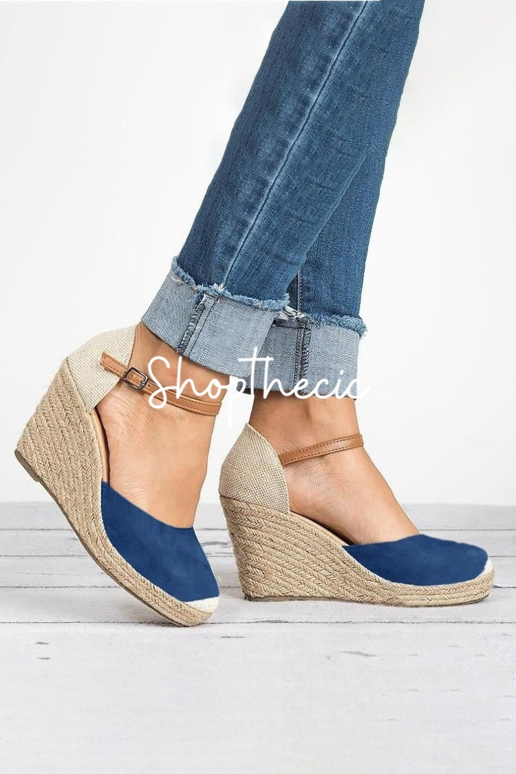Ankle Strap Espadrilles Wedges Sandals