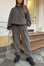 Campus Crew Polar fleece hooded sweatshirt and sweatpants two-piece set