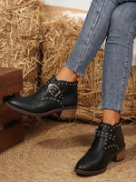 Austrian Alpine studded low block heel Chelsea boots