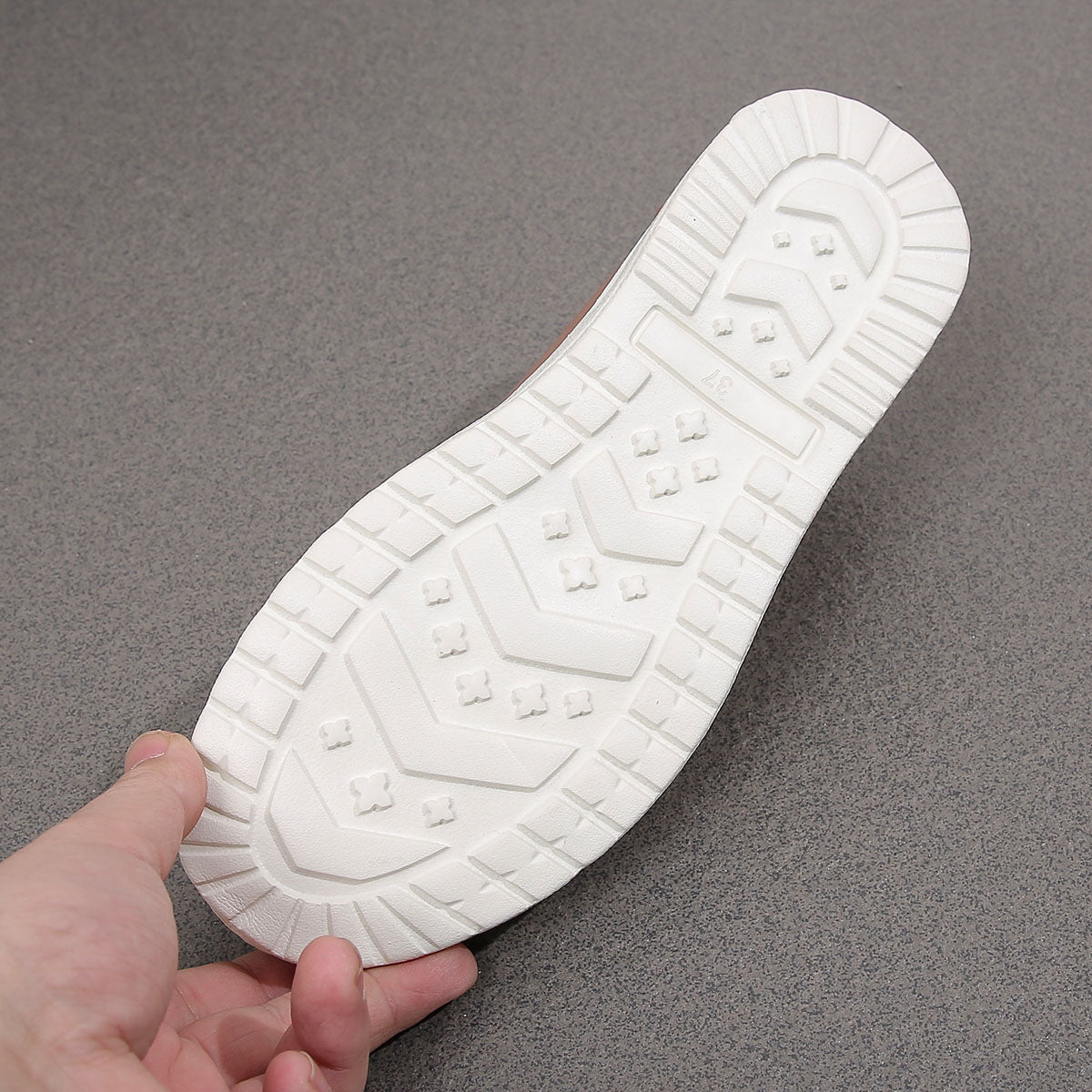 Champagne Leaf-Shaped Metallic Buckle Flat Loafers