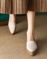 Vintage Pointed-toe Thick-soled Loafers