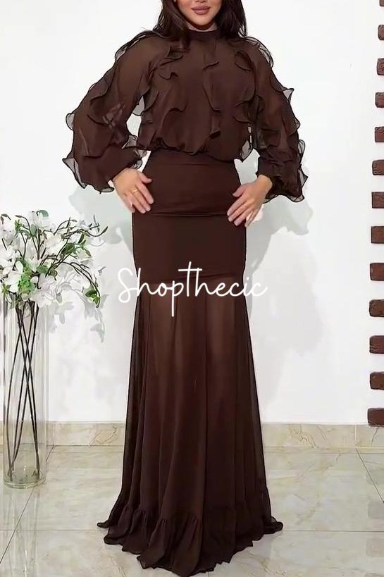 Abito in pizzo marrone Haptic Poetry