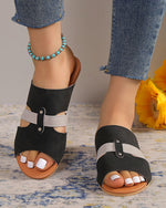 Flache Hausschuhe aus Samt mit Patchwork