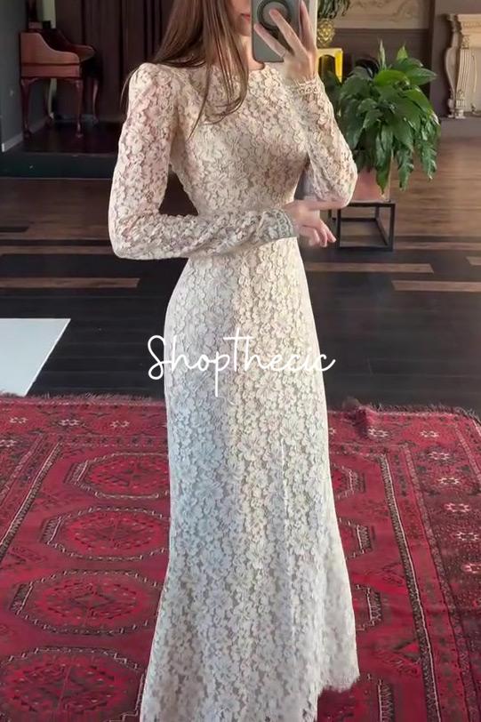 A Bold Pause Lace Gown