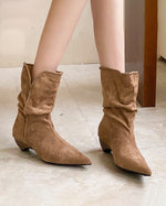 City Rebel low-heeled suede mid-calf boots
